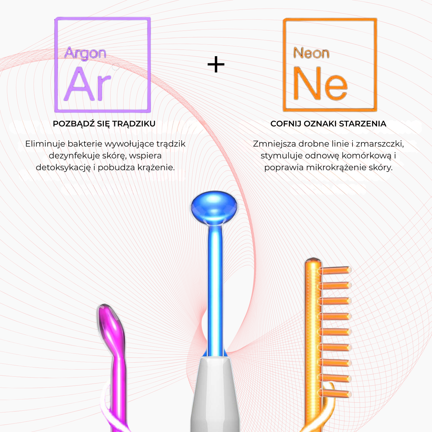 Urządzenie Glow Lane do terapii skóry wysoką częstotliwością