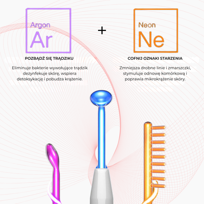 Urządzenie Glow Lane do terapii skóry wysoką częstotliwością