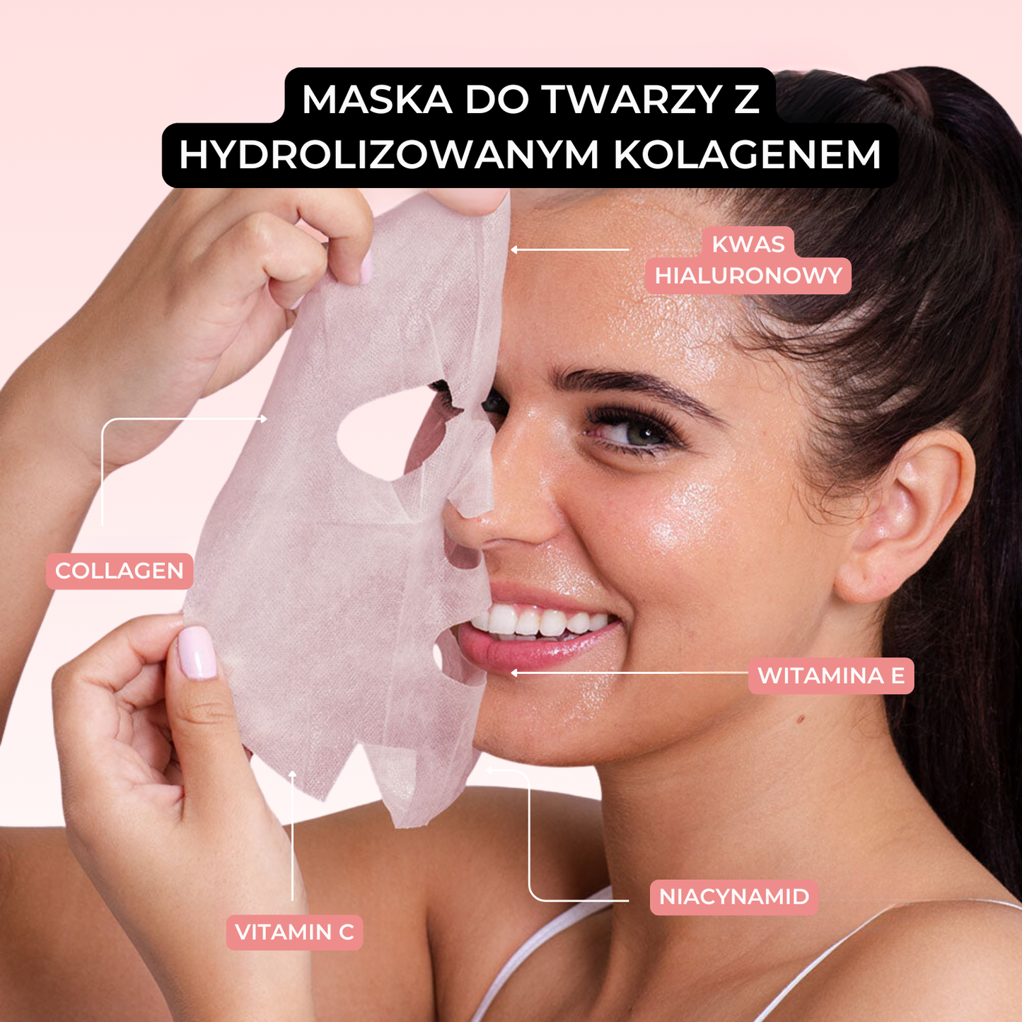 Zestaw masek w płachcie GlowLane przeciw starzeniu (4 szt.)