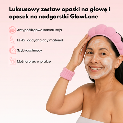 Zestaw luksusowej opaski na głowę i nadgarstek GlowLane